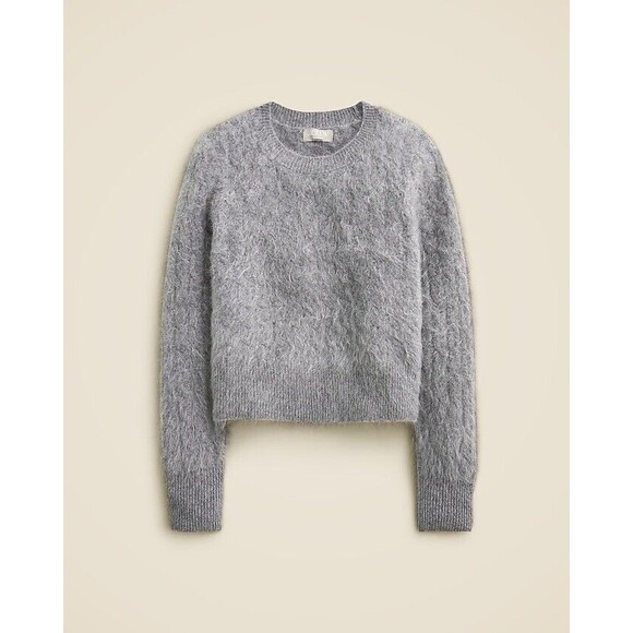 J.CREW Sweaters - J.Crew Brushed cashmere shrunken cable-knit crewneck Long Sleeve sweater Size M